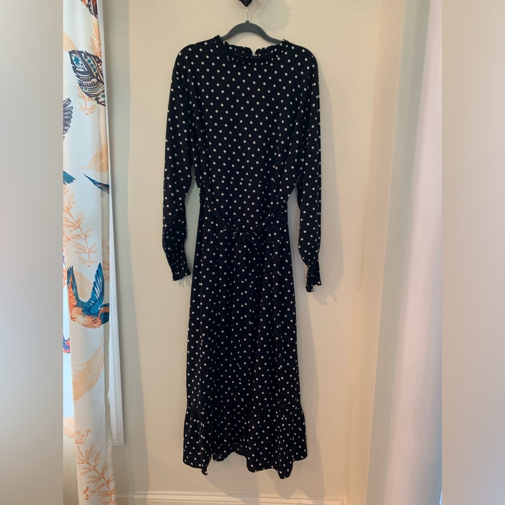 Black White polka dot dress 4x